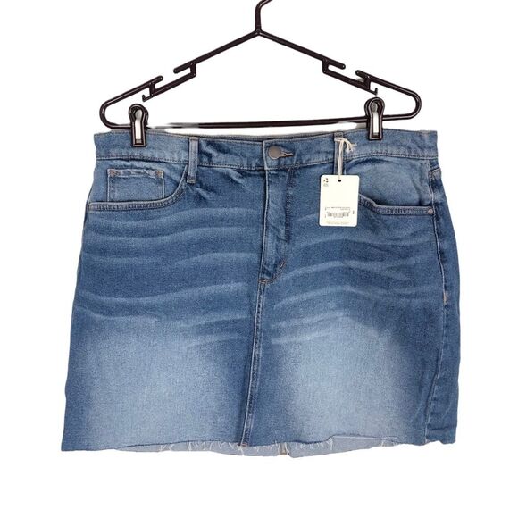 NWT A.N.A. A New Approach Joy Ride Jean Denim Raw Hem Skirt Women's - Picture 1 of 7